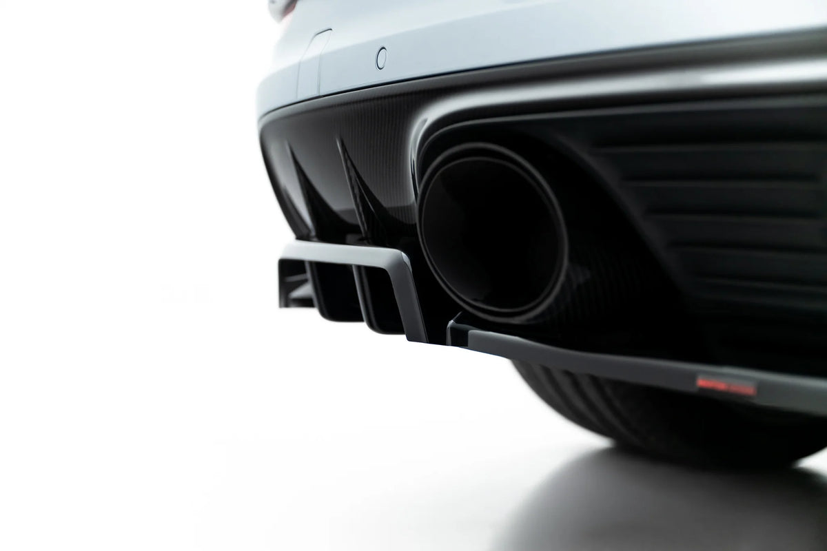 Rear splitter (with vertical bars) suitable for porsche cayenne gts / turbo sport pack / turbo e-hybrid gt pack coupe mk3 facelift
