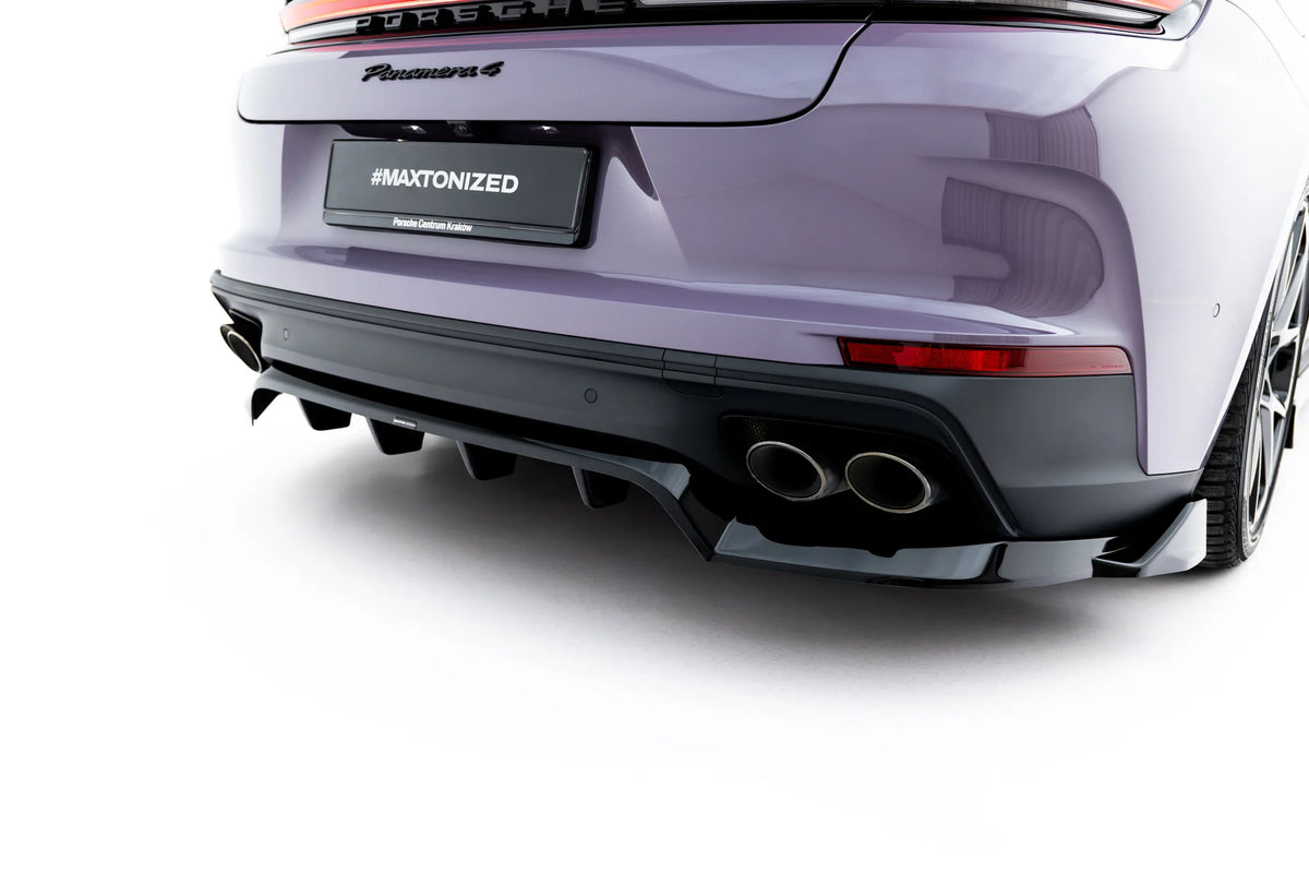 Rear splitter (with vertical bars) suitable for porsche panamera 4 / 4s e-hybrid / 4 e-hybrid 972