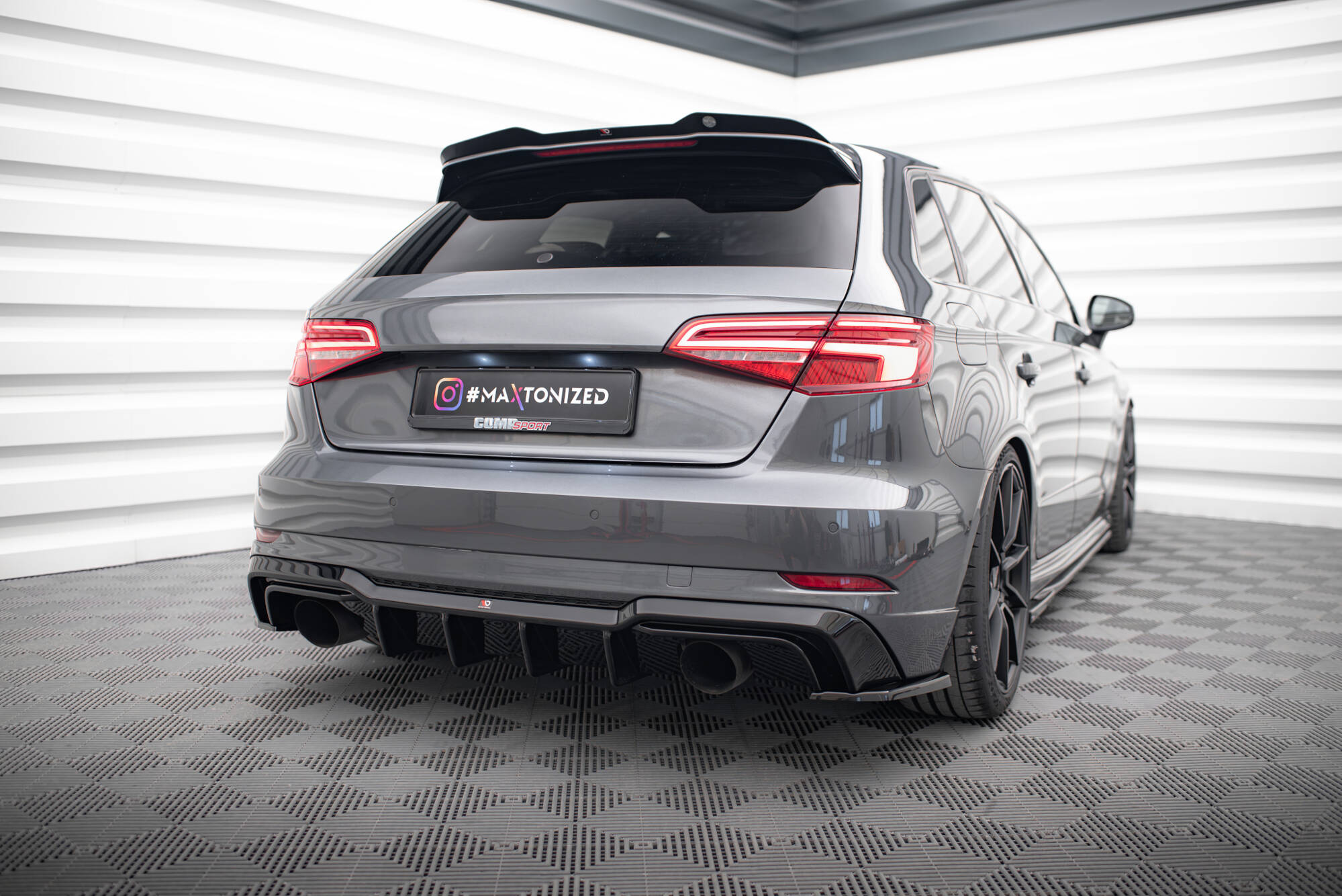 Bagerste Valance Audi A3 S-Line Sportback 8v ansigtsløftning (version med enkelt udstødninger på begge sider)
