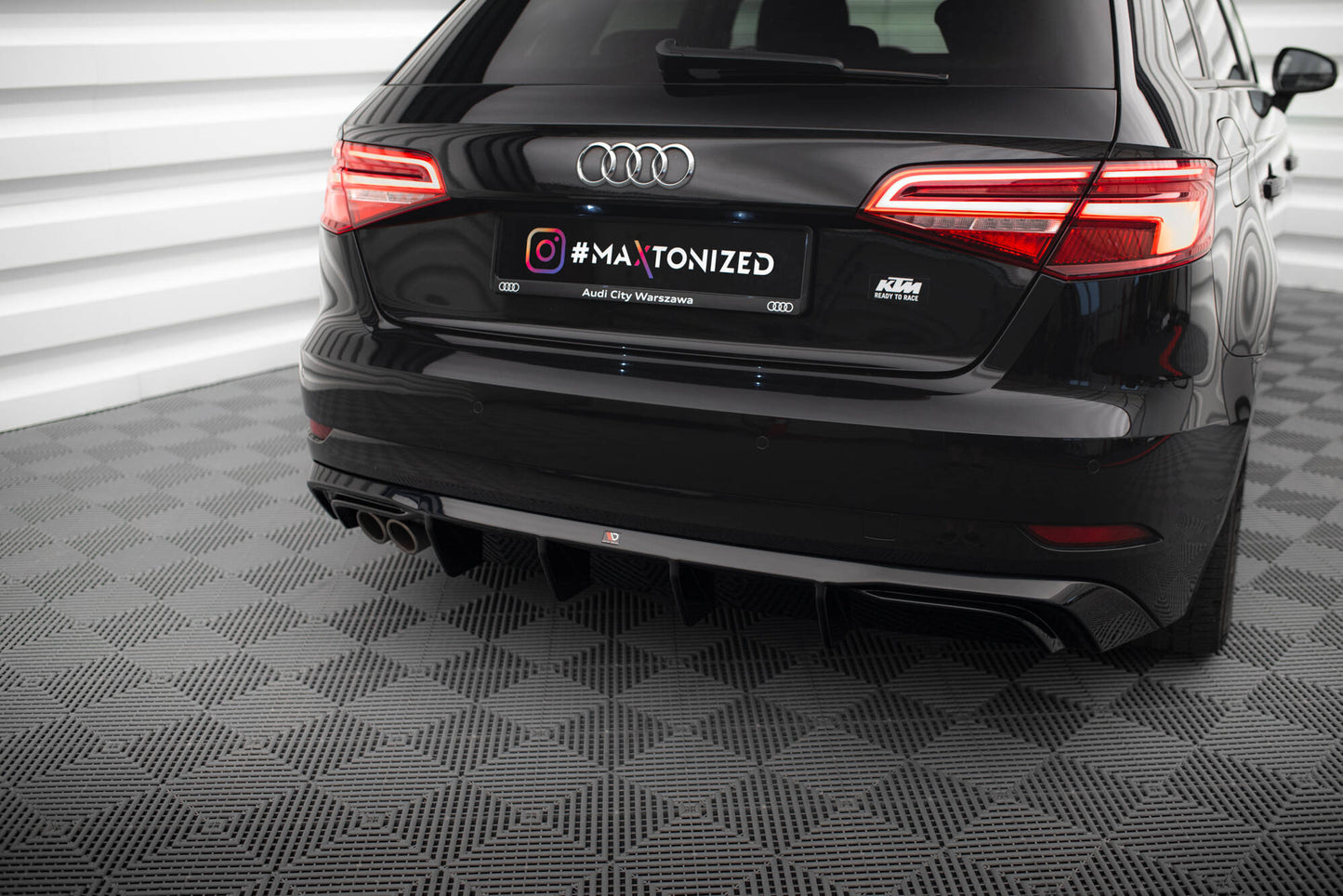 Rear valance audi a3 sportback 8v facelift (version with double exhaust tip)