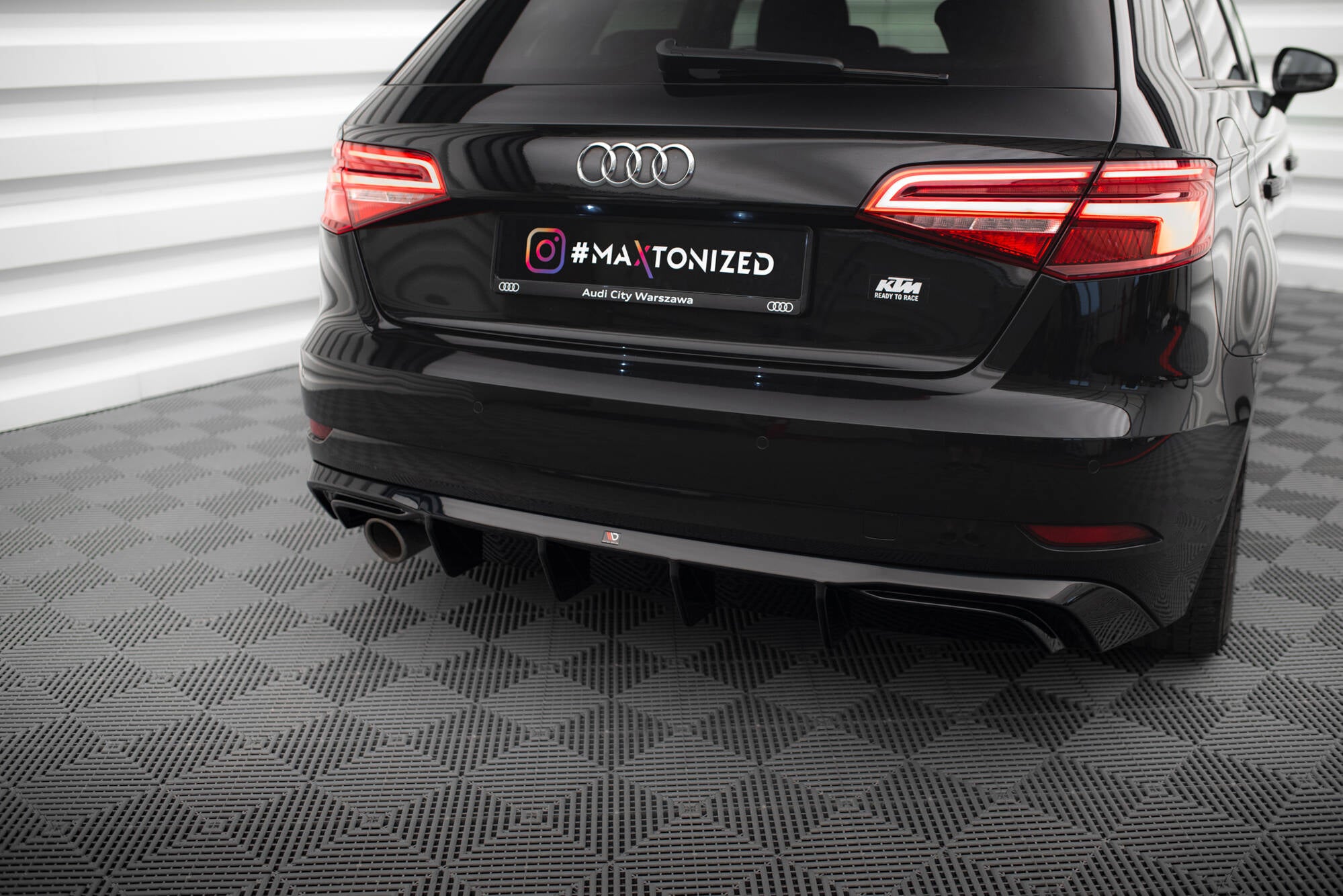 Bagerste Valance Audi A3 Sportback 8v ansigtsløftning (version med en udstødningstip på enkelt side)