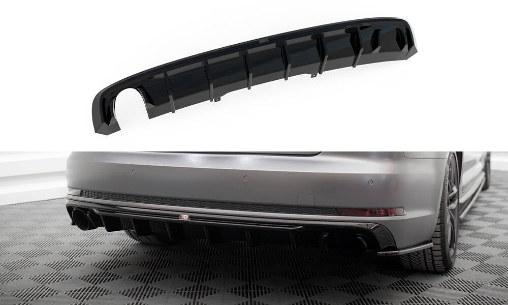 Rear valance audi a4 s-line b9 (version with single exhaust tips on one side)
