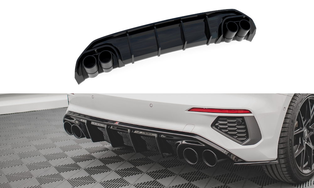 Rear valance + exhaust ends imitation audi a3 s-line sportback 8y