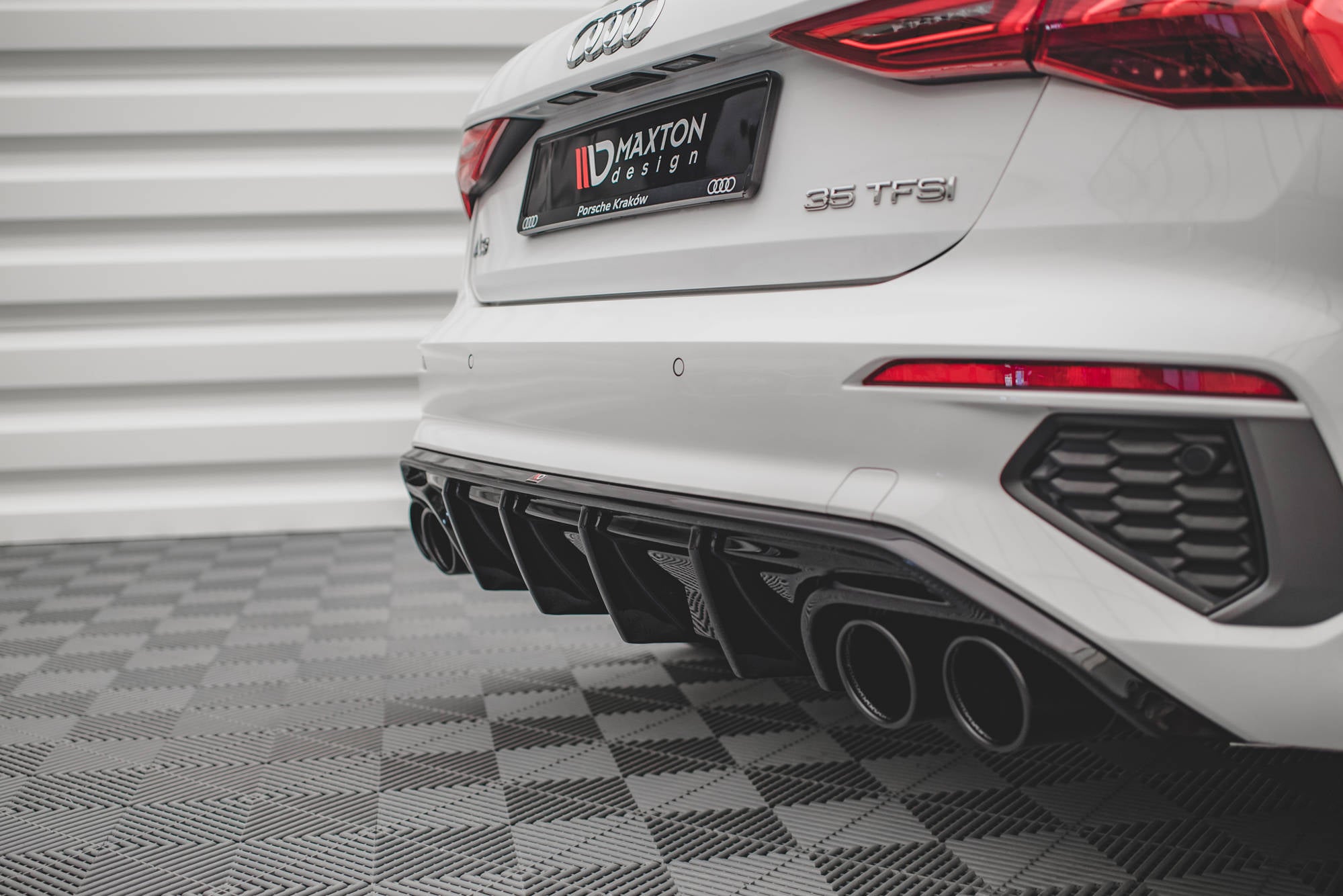 Rear valance + exhaust ends imitation audi a3 s-line sportback 8y