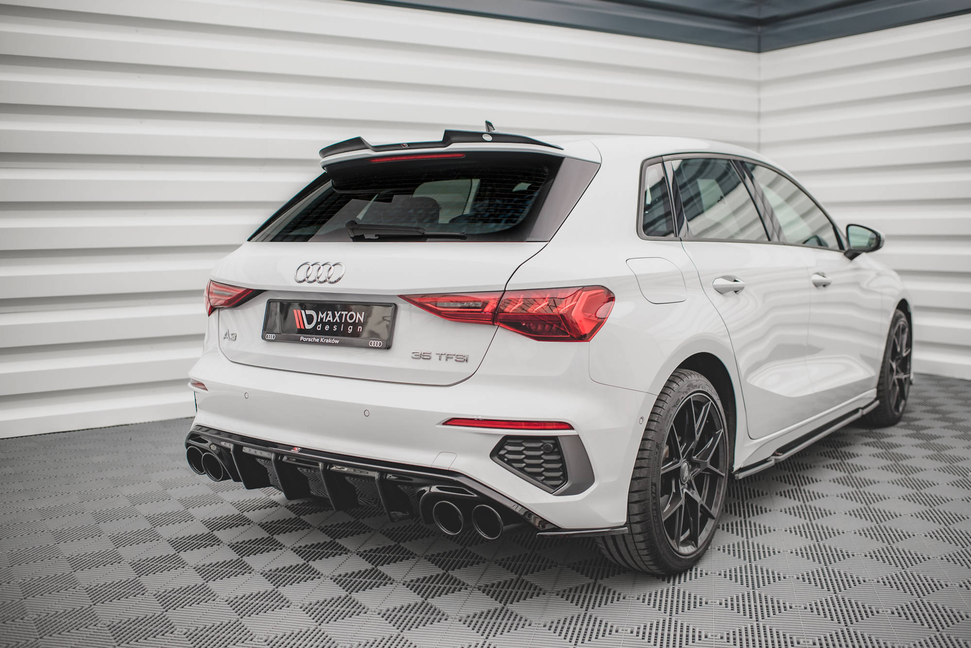 Rear valance + exhaust ends imitation audi a3 s-line sportback 8y