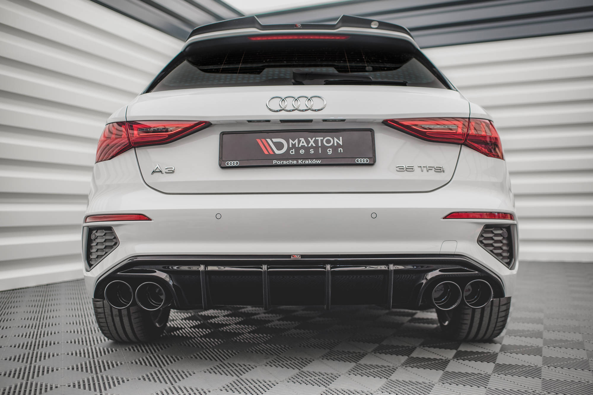 Rear valance + exhaust ends imitation audi a3 s-line sportback 8y