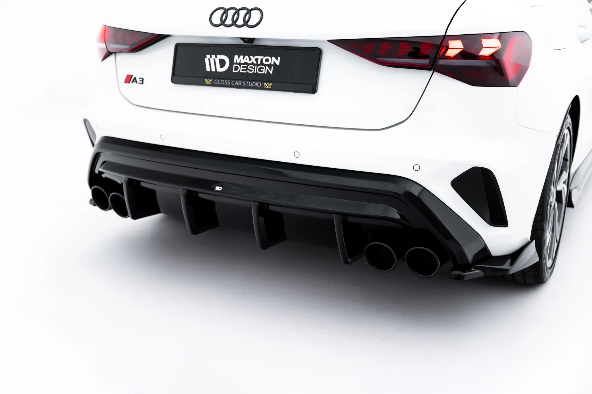 Rear valance + exhaust ends imitation audi a3 s-line sportback 8y facelift