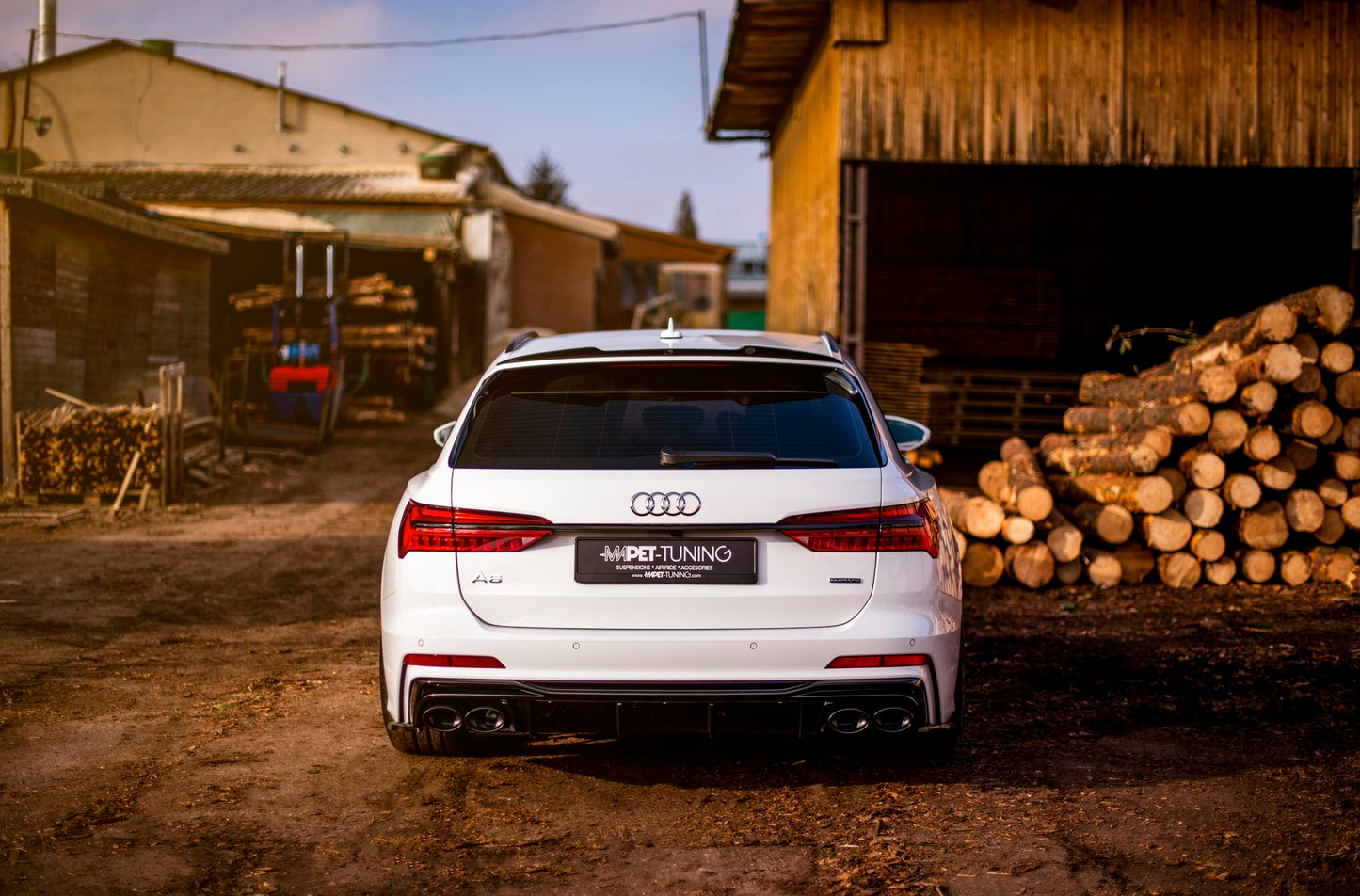 Rear valance + exhaust ends imitation audi a6 s-line / s6 c8 / c8 facelift
