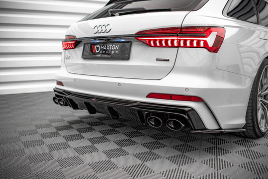 Rear valance + exhaust ends imitation audi a6 s-line / s6 c8 / c8 facelift
