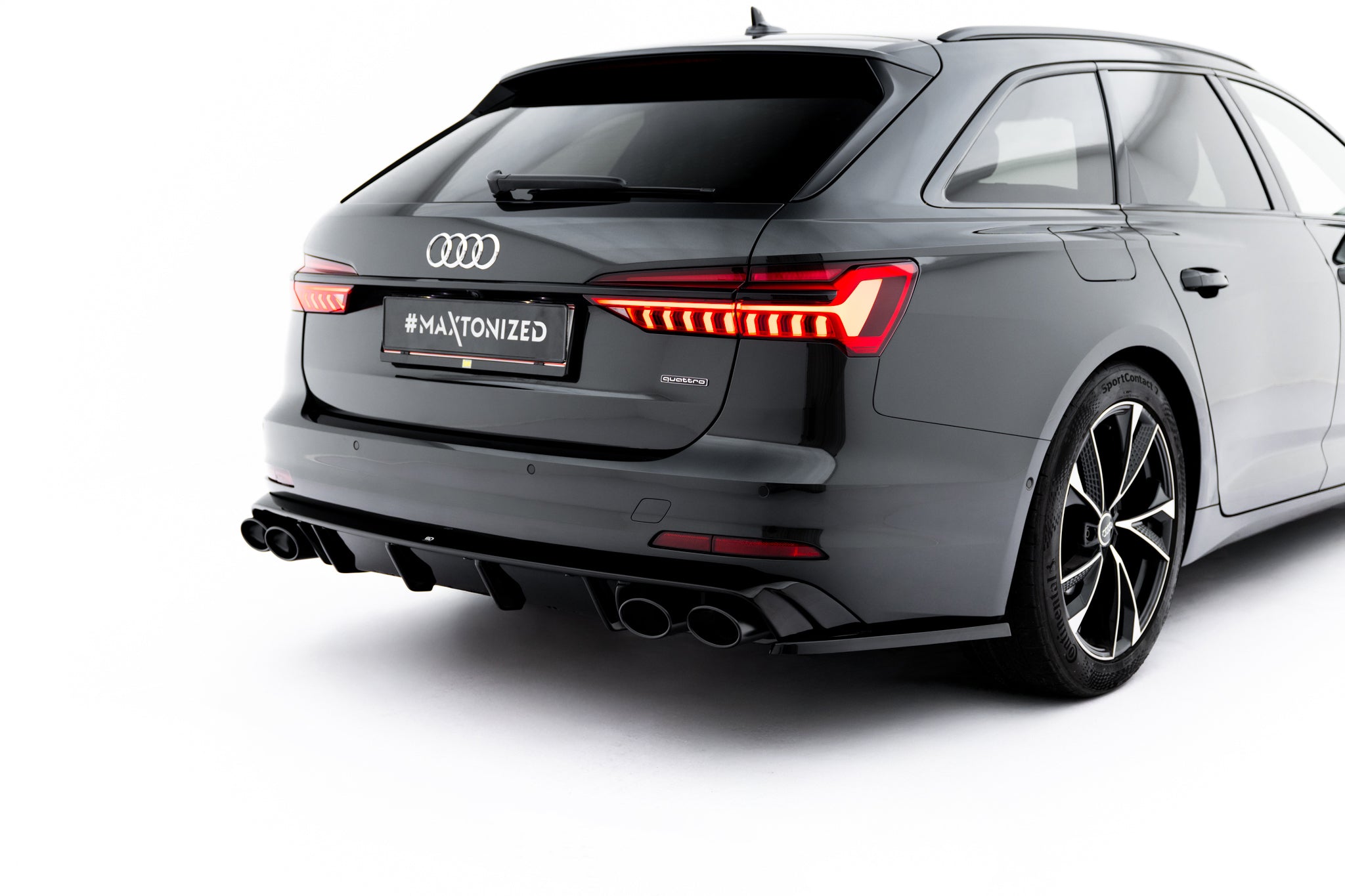 Rear valance + exhaust ends imitation audi a6 sedan / avant c8 / c8 facelift