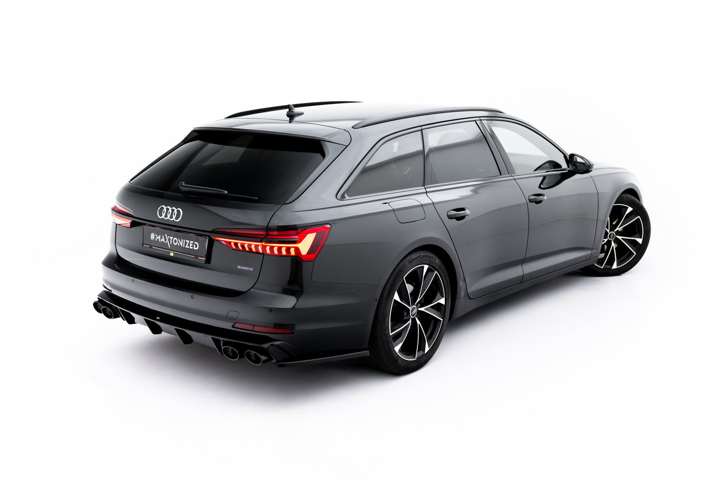 Rear valance + exhaust ends imitation audi a6 sedan / avant c8 / c8 facelift