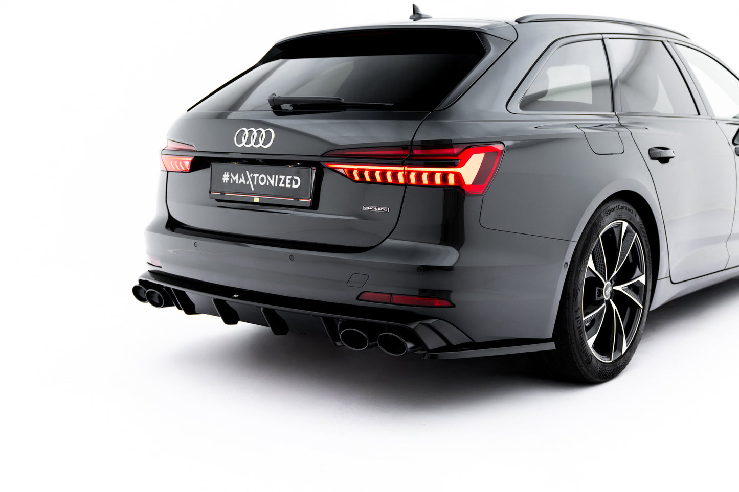 Rear valance + exhaust ends imitation audi a6 sedan / avant c8 / c8 facelift