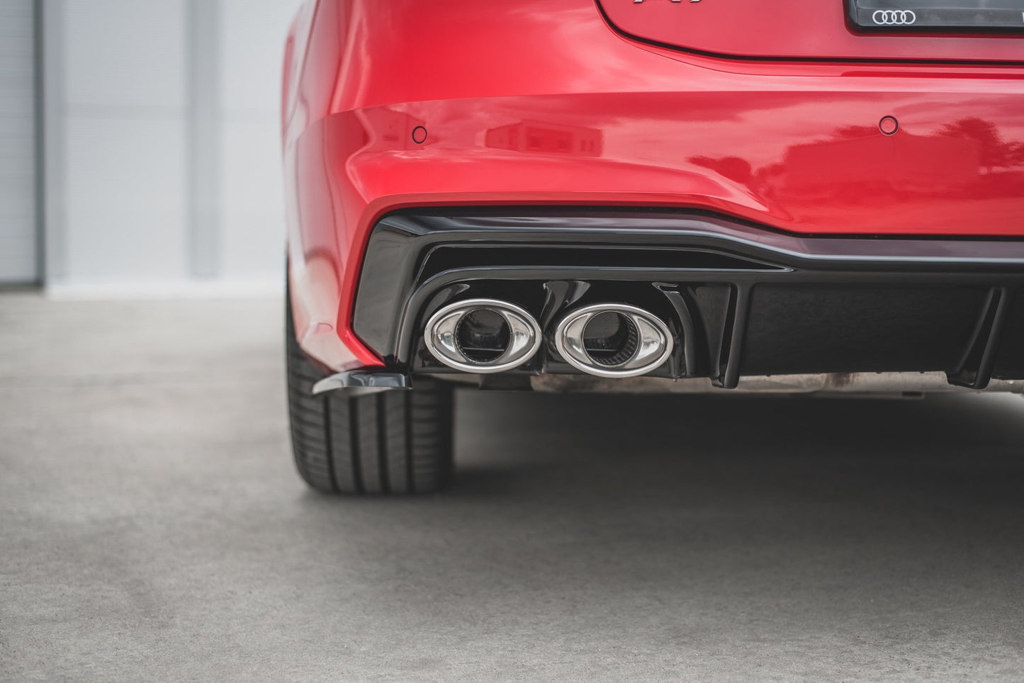 Rear valance + exhaust ends imitation audi a7 s-line c8 / s7 c8 / c8 facelift / s7 facelift