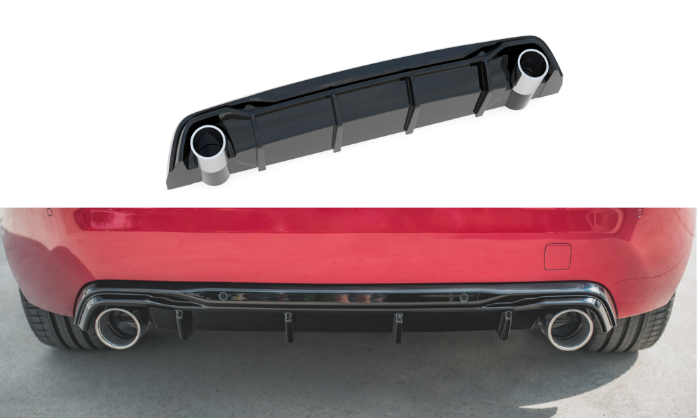 Rear valance + exhaust ends imitation peugeot 308 gt mk2 facelift