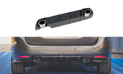 Rear valance + exhaust ends imitation peugeot 308 sw mk2 facelift