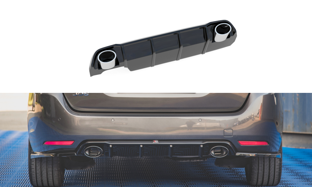 Rear valance + exhaust ends imitation peugeot 308 sw mk2 facelift