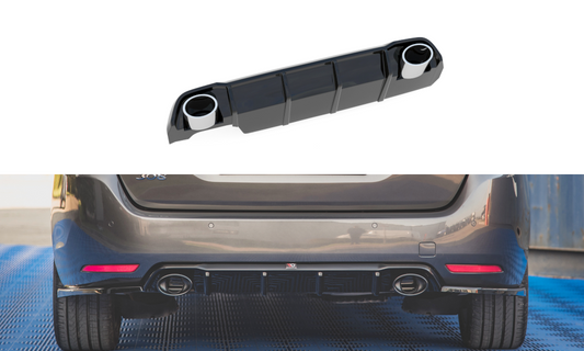 Rear valance + exhaust ends imitation peugeot 308 sw mk2 facelift