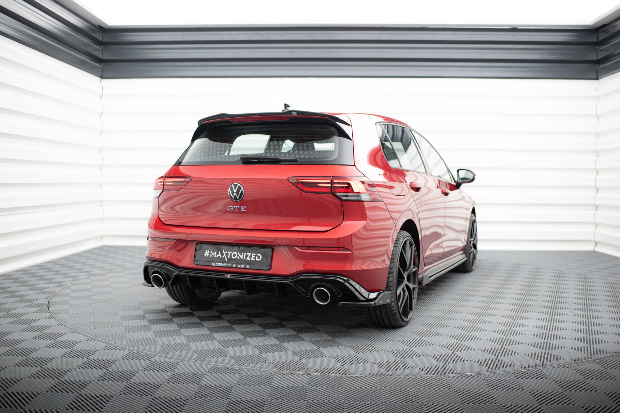 Rear valance + exhaust ends imitation volkswagen golf gte / r-line mk8 / mk8 facelift