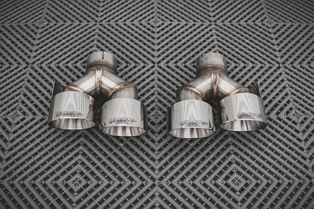 Rear valance + milltek sport exhaust audi rs3 sportback 8v facelift