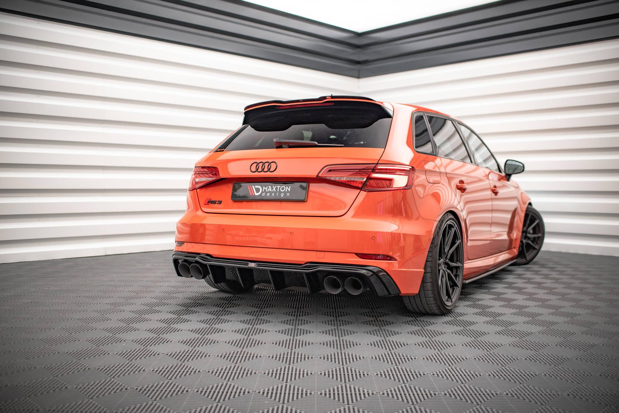 Rear valance + milltek sport exhaust audi rs3 sportback 8v facelift