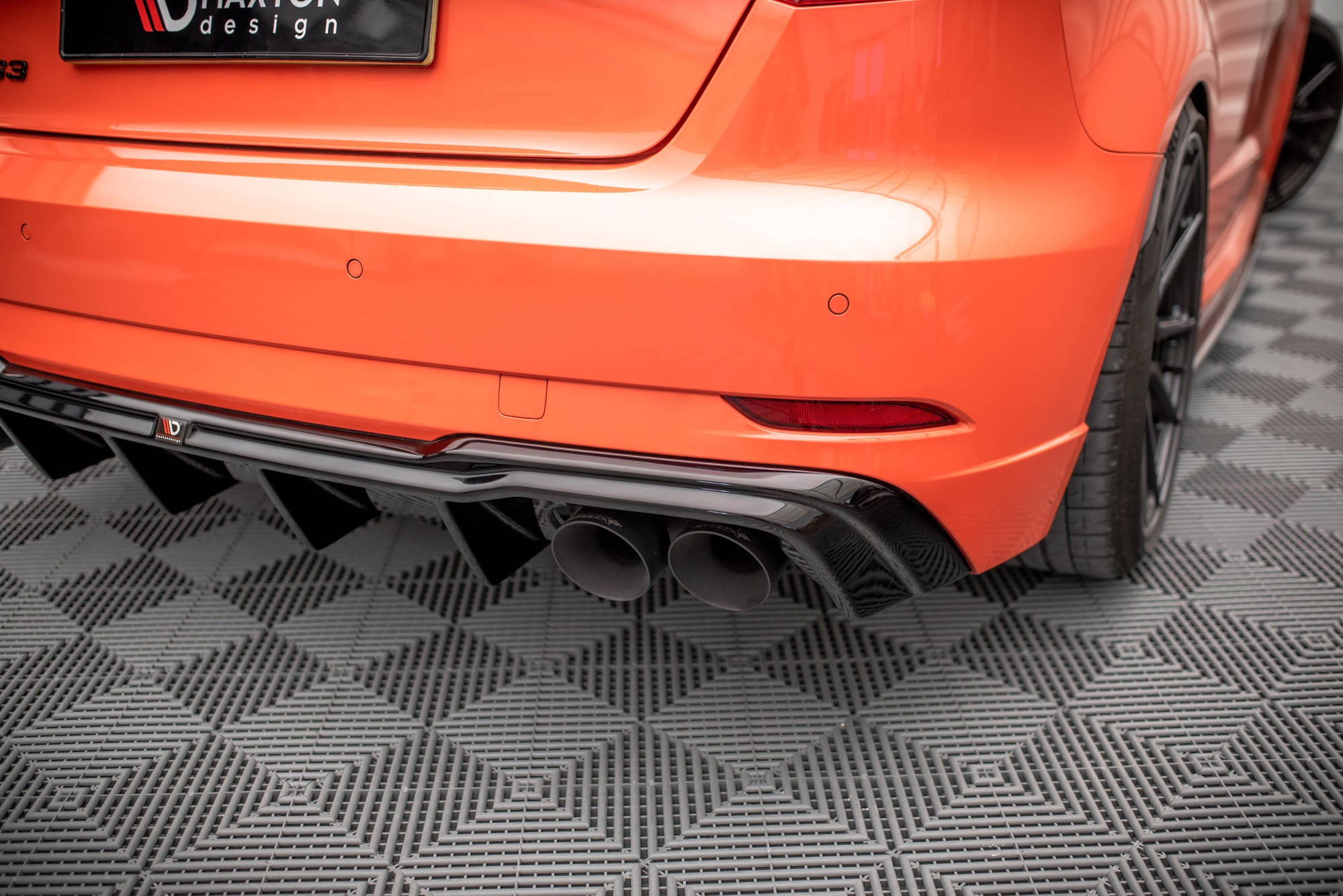 Rear valance + milltek sport exhaust audi rs3 sportback 8v facelift