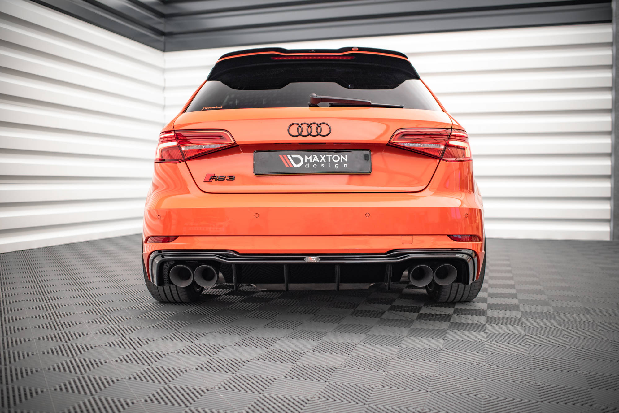 Rear valance + milltek sport exhaust audi rs3 sportback 8v facelift