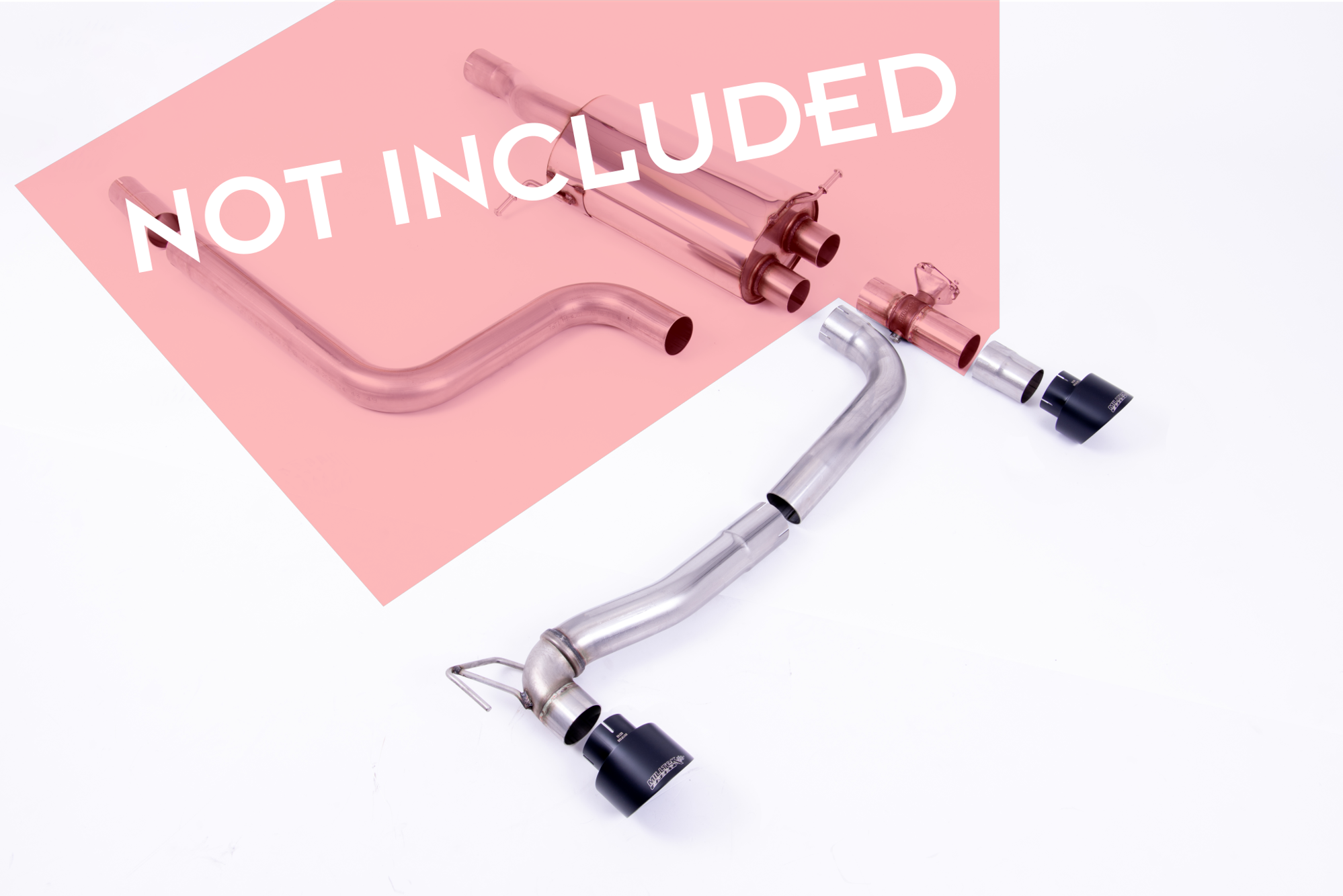 Rear valance + milltek sport exhaust extension ford fiesta st mk8