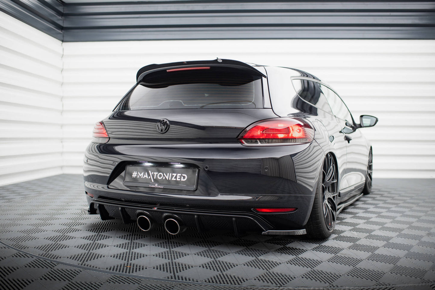 Rear valance v.2 volkswagen scirocco mk3 (r32 exhaust)
