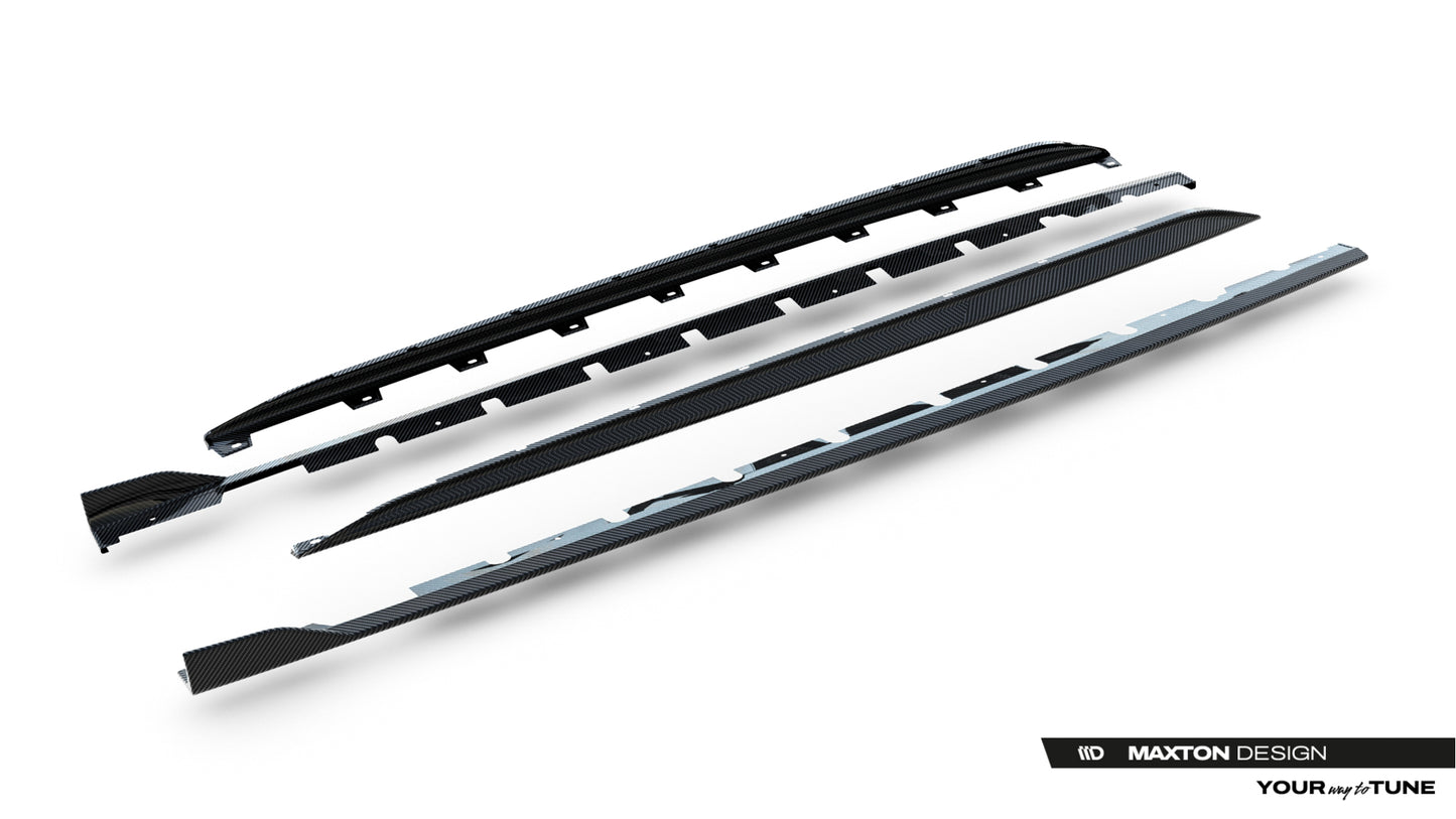 Set of prepreg carbon fiber side skirts audi rs3 sedan 8y facelift