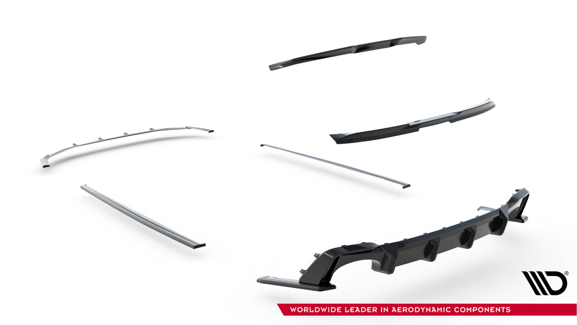 Sæt prepreg carbon fiber splitters audi rs6 c8