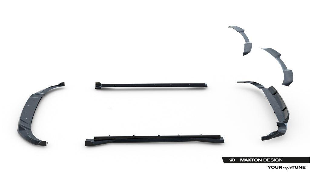 Sett med prepreg karbonfiber splittere audi rsq8 mk1 ansiktsløftning