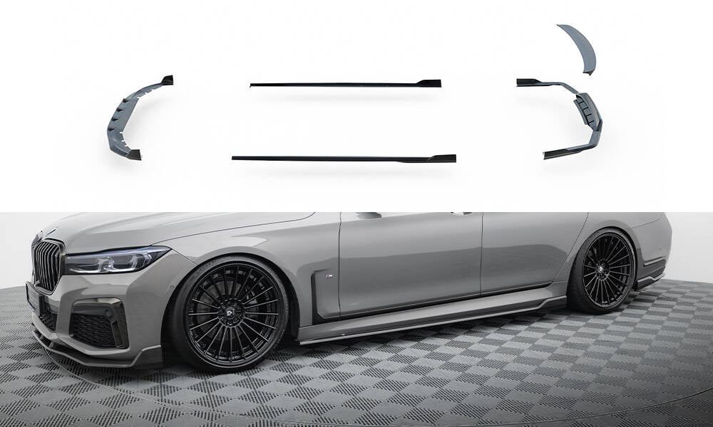 Set of prepreg carbon fiber splitters bmw 7 m-pack g11 facelift