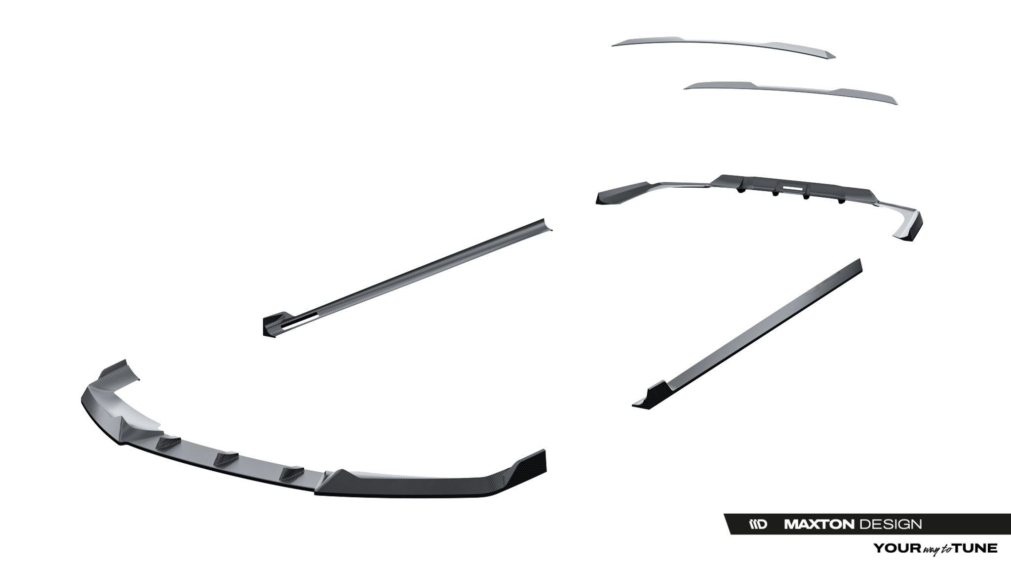 Set of prepreg carbon fiber splitters bmw 7 / i7 m-pack g70