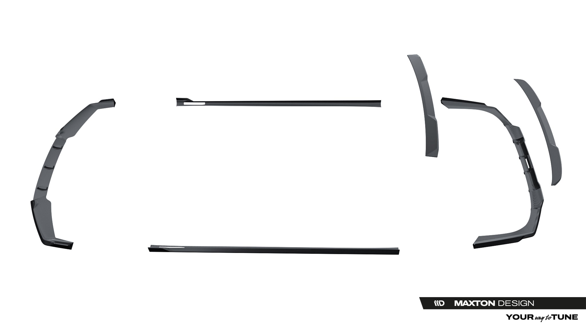 Set of prepreg carbon fiber splitters bmw 7 / i7 m-pack g70