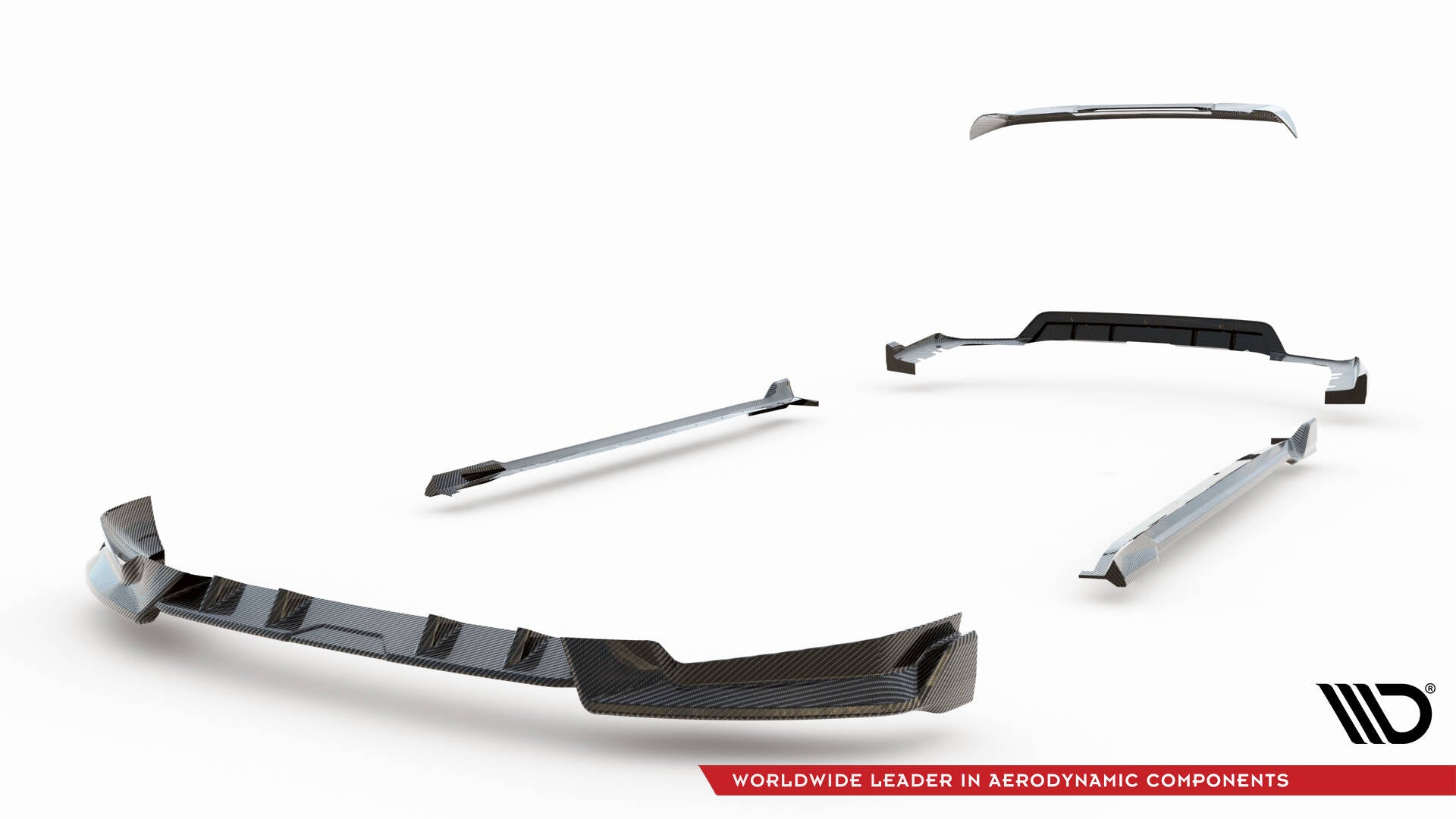 Sæt med Prepreg Carbon Fiber Splitters BMW X5 M-Pack G05 Facelift