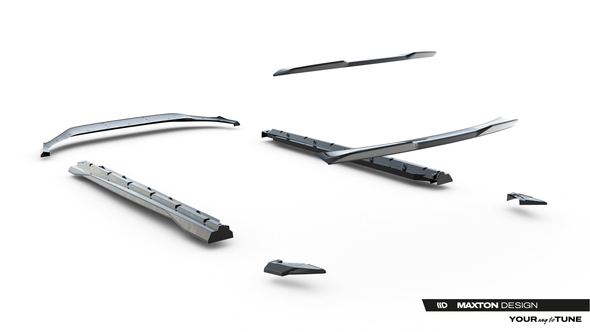 Set of prepreg carbon splitters audi q8 s-line mk1 facelift