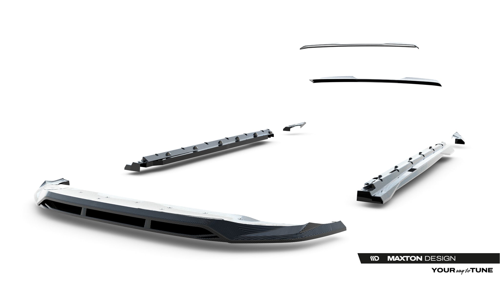 Set of prepreg carbon splitters audi q8 s-line mk1 facelift