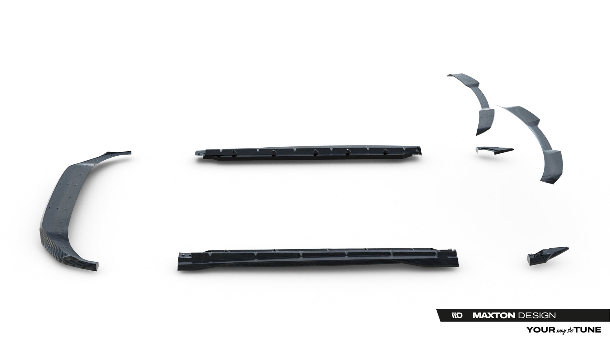Set of prepreg carbon splitters audi q8 s-line mk1 facelift