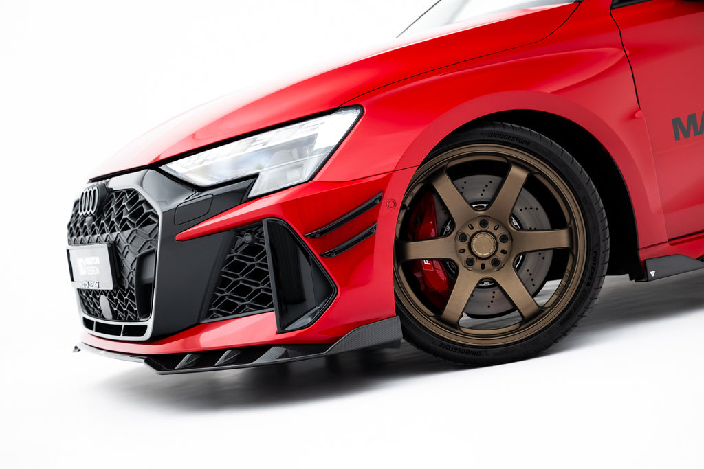 Sæt med prepreg carbon splittere til Audi RS3 sedan 8y facelift