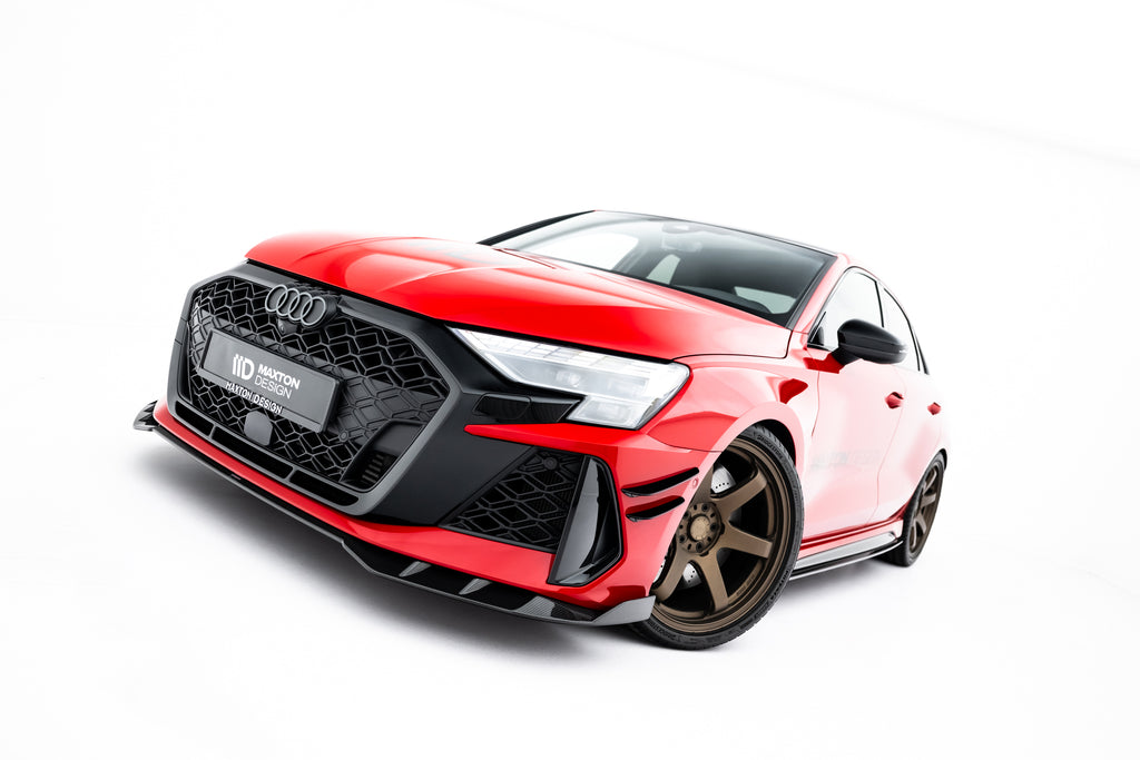 Sæt med prepreg carbon splittere til Audi RS3 sedan 8y facelift