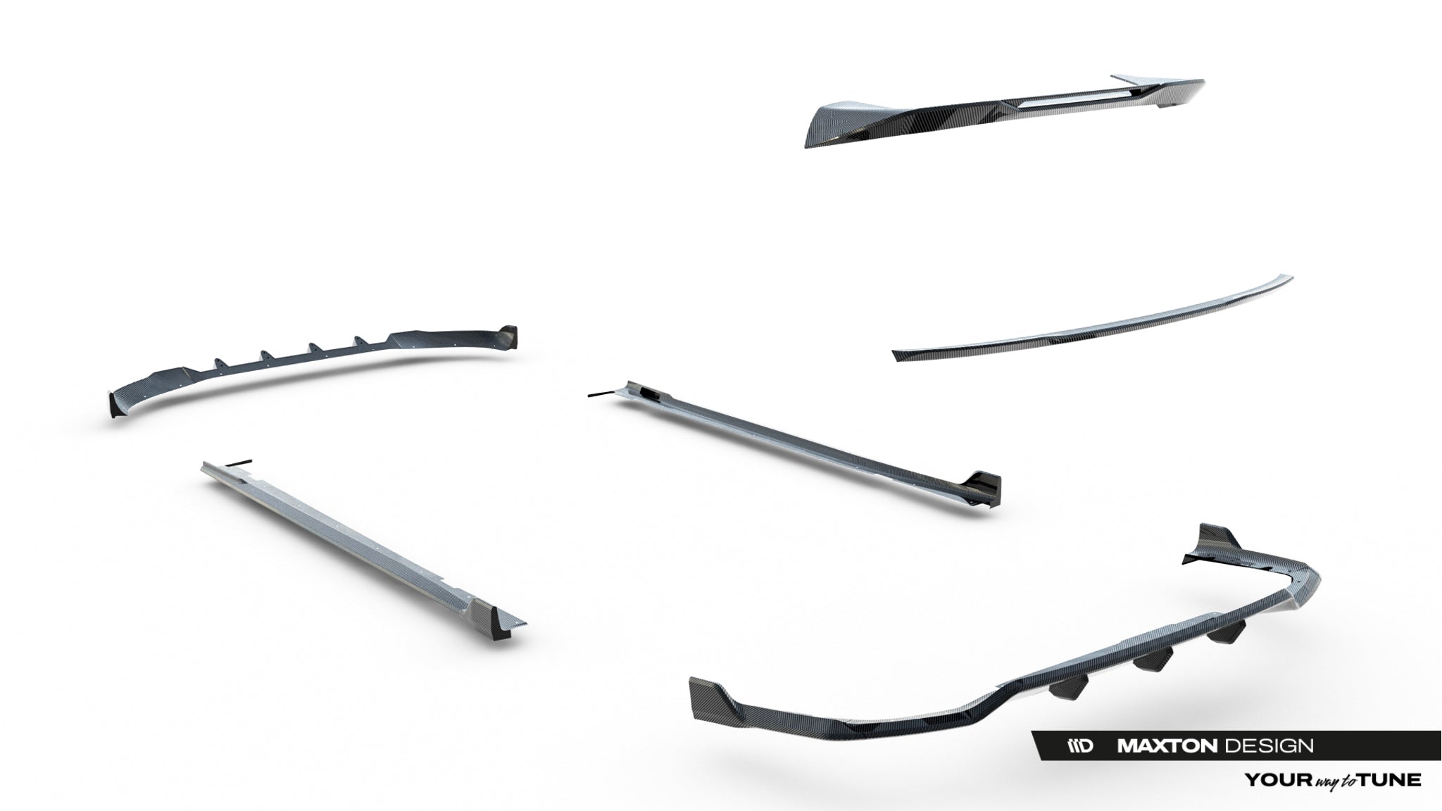 Set of prepreg carbon splitters bmw x7 m-pack g07