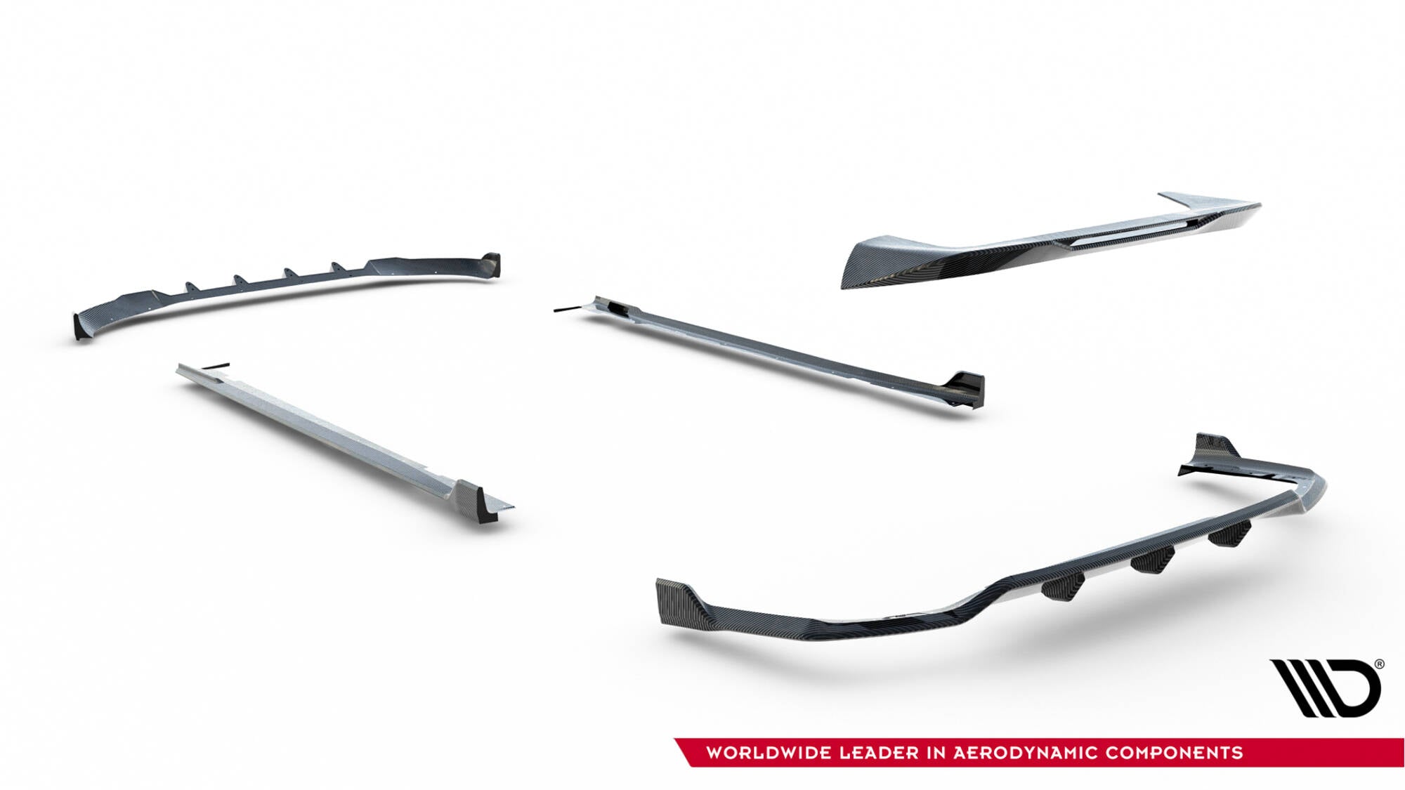 Sæt med Prepreg Carbon Splitters BMW X7 M-Pack G07 Facelift