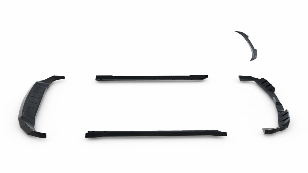 Set of splitters suitable for porsche cayenne gts / turbo sport pack / turbo e-hybrid gt pack coupe mk3 facelift
