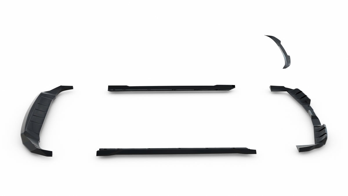 Set of splitters suitable for porsche cayenne gts / turbo sport pack / turbo e-hybrid gt pack coupe mk3 facelift
