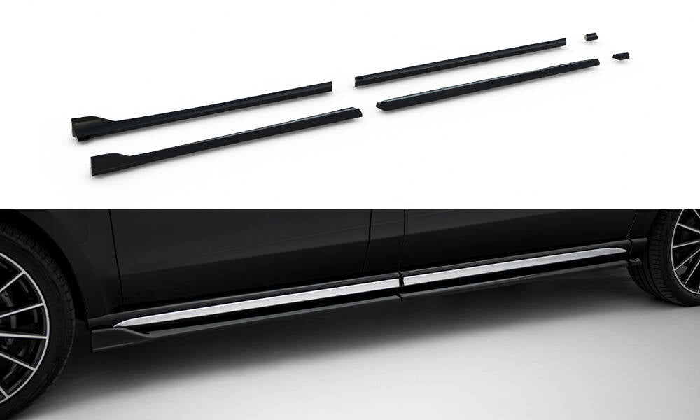Side skirts diffusers mercedes-benz v-class long amg-line w447 facelift 2
