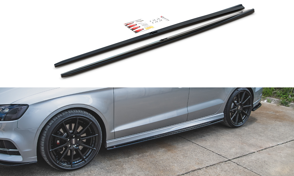 Side nederdele diffusorer v.2 Audi S3 / A3 S-linje siden 8V ansigtsløftning
