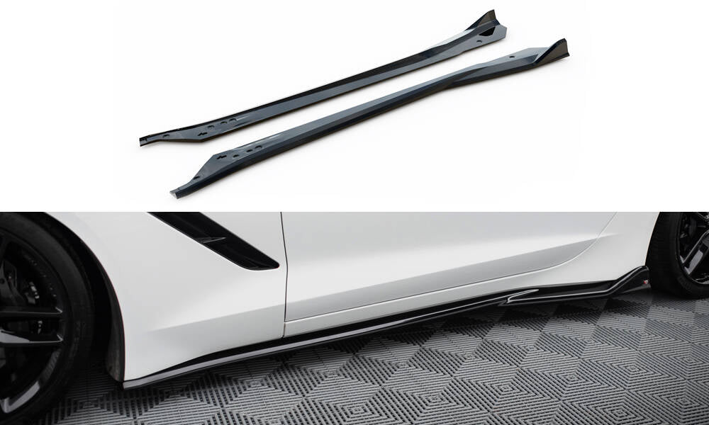 Side skirts diffusers v.2 chevrolet corvette stingray c7