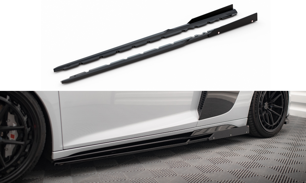 Side skirts diffusers  v.2+ flaps audi r8 mk2 facelift