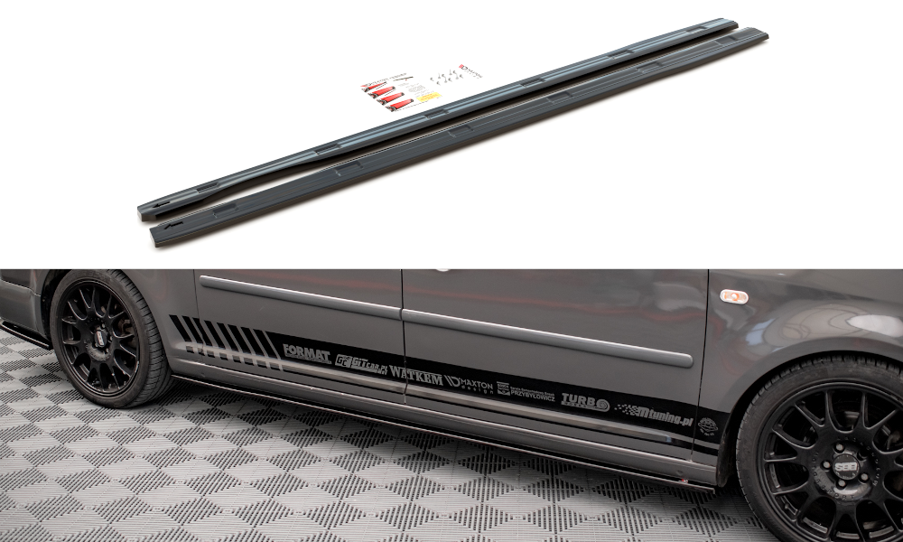 Side skirts diffusers volkswagen caddy long mk3 facelift