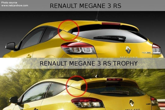 Spoiler cap renault megane mk3 rs trophy / rs cup